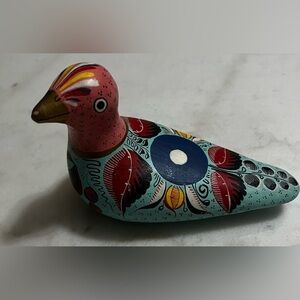 Colorful Hand-Painted Bird Figurine